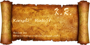 Kanyó Rudolf névjegykártya